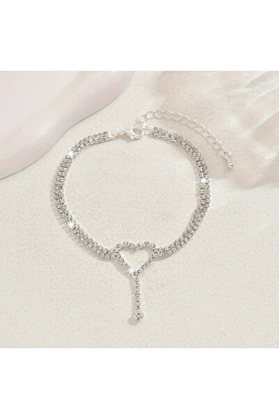 TAKİŞKO Zircon Stone Heart Model Foot Ring