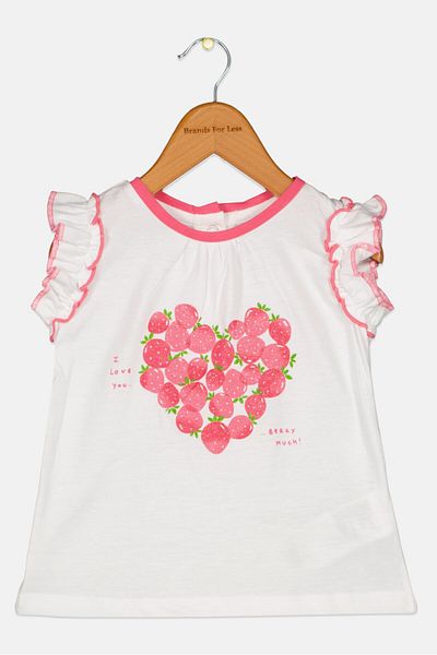 Chicco Toddlers Girl Graphic Print Top, White