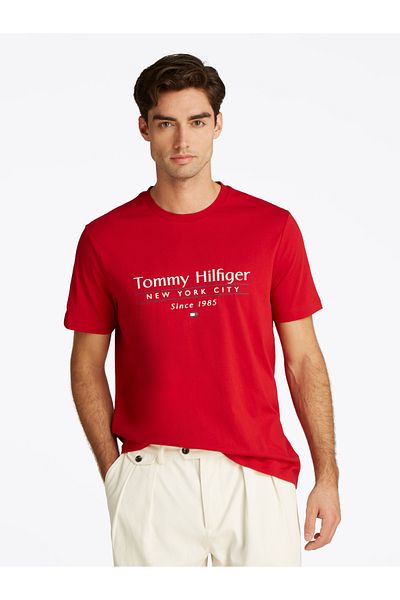 Tommy Hilfiger Tommy Hilfiger Men Medium Red Logo Crew Neck T-Shirt