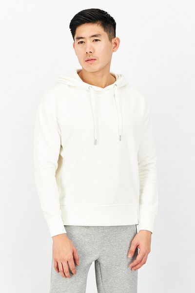 Esprit Men Hood With Drawstring Plain Long Sleeves Sweatshirt, White
