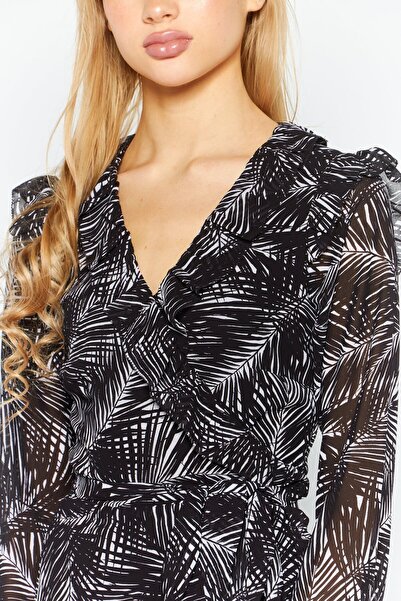 Michael Kors Women Printed Mini Dress, Black