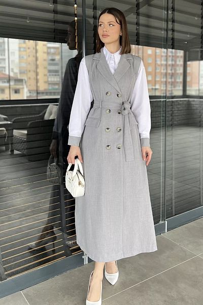 GÜLSELİ Gray Women's Double Suit