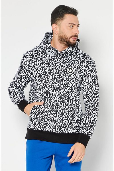 Michael Kors Men Hooded Allover Print Hoodie, White
