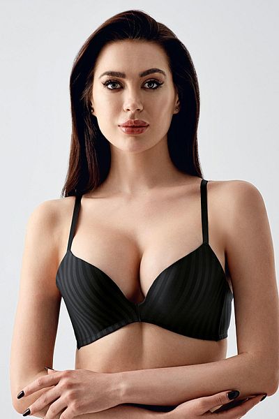 C&City Σουτιέν Push-Up χωρίς σύρμα C11796 Μαύρο