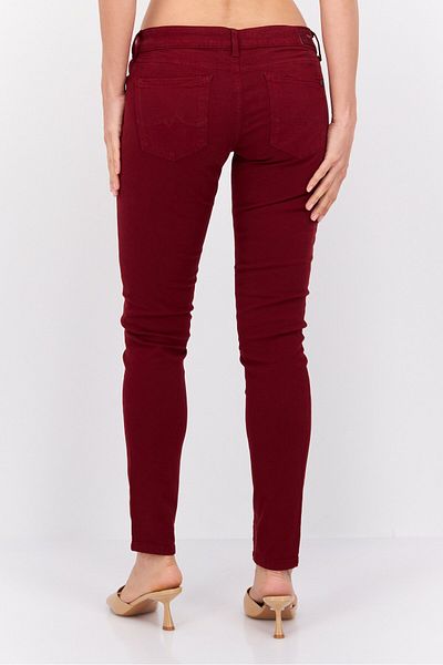 Pepe Jeans Women Skinny Fit Solid Stretchable Jeans, Maroon