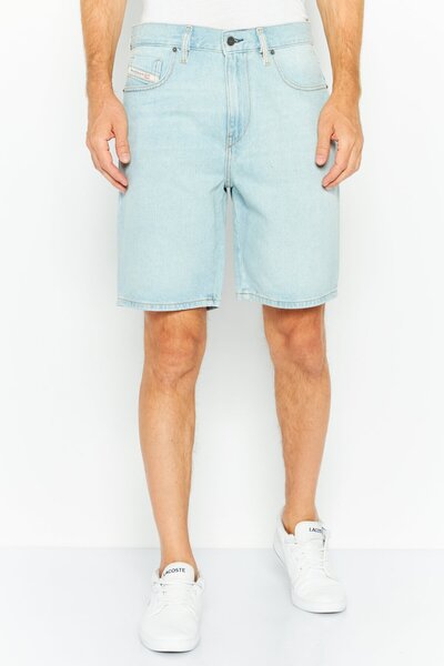 Diesel Men Washed Denim Shorts, Blue