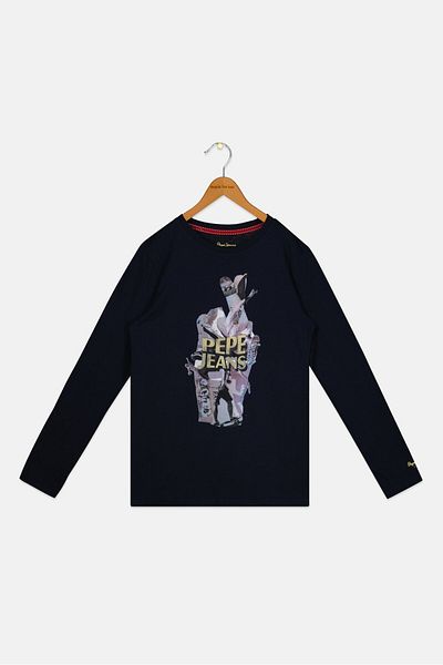 Pepe Jeans Kids Boy Graphic Print T-Shirt, Navy Blue