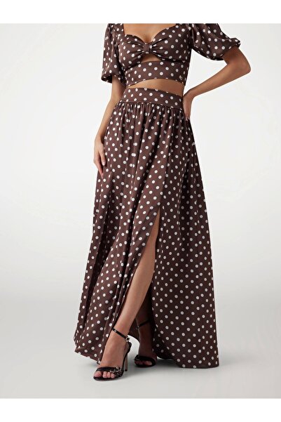 Guess JULIETTE MAXI SKIRT Kadın Kahverengi Etek W5PD3NWG280-FNIB