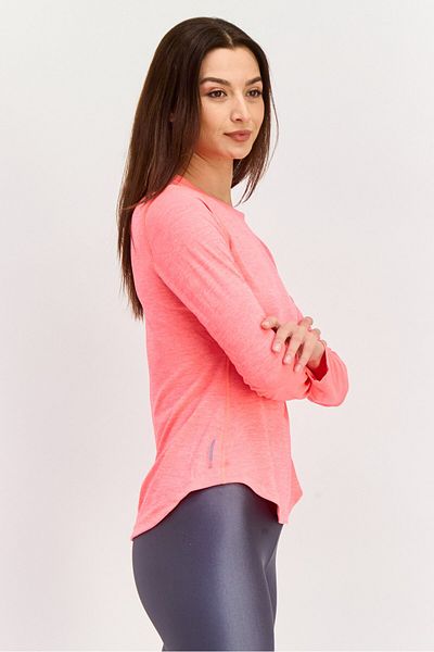 Puma تي شيرت رياضي نسائي بأكمام طويلة للجري، مرجاني