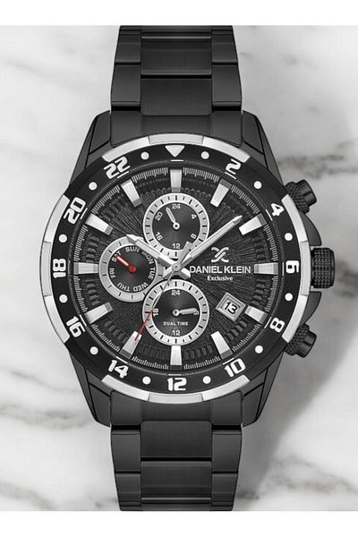 Daniel Klein Brand Black Color Exclusive Model Inner Functions Active Men's Wristwatch - Bracelet