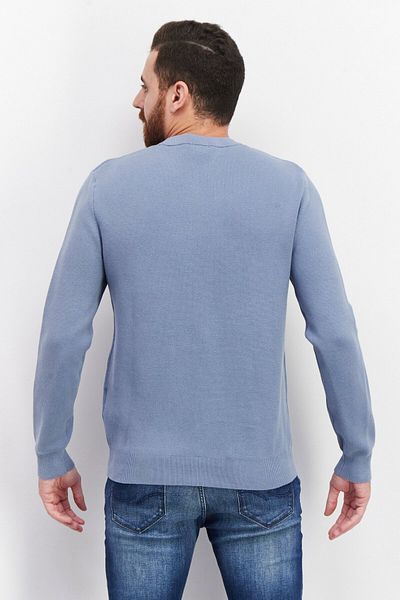 CELIO Men Crew Neck Plain Long Sleeve Sweatshirts, Blue