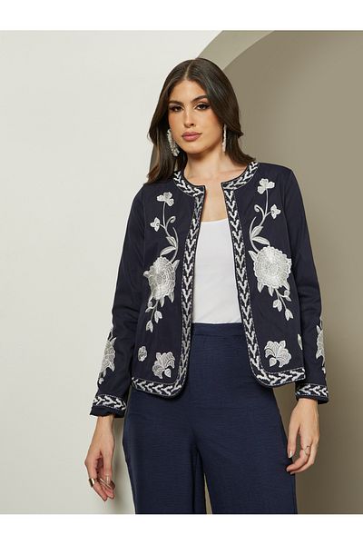 Styli سترة مطرزة بأكمام طويلة