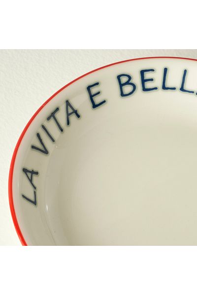Bella Maison Large Presentation Bowl Line Porcelain Red (15 cm)
