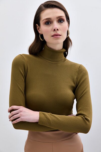 Sateen Tam Balıkçı Triko - Küf Yeşili