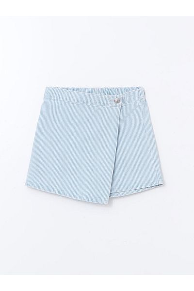 LC Waikiki Fustă cu pantaloni scurți de jeans pentru fete LCW Kids cu talie elastică