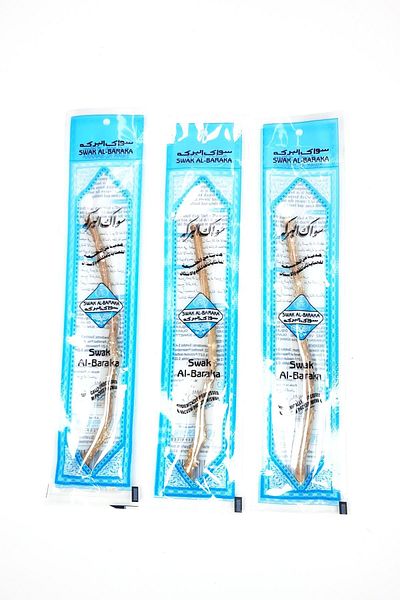 MBB ETİCARET 3 Pieces Fresh Natural Toothbrush Miswak Vacuum Pack 15 cm Medium Size