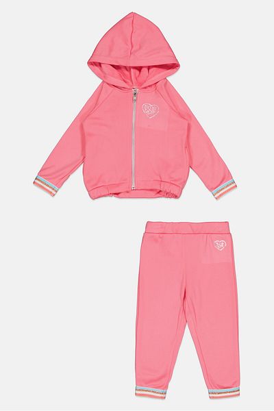 Body Glove Toddlers Girl 2 Pieces Long Sleeves Sweatshirt And Pants Set, Pink