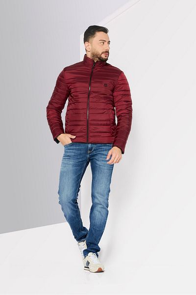 Michael Kors Men Brand Logo Quilted Jacket, Burgundy