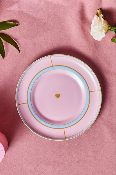 Karaca Talya Cake Plate Pink 20 cm