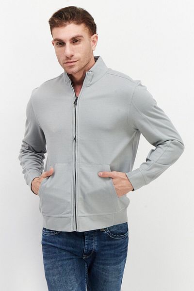 Greg Norman Men Long Sleeve Outdoor Jacket, Light Grey