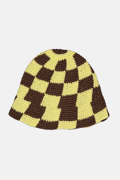 Asos Design Women Crochet Bucket Hat, Brown