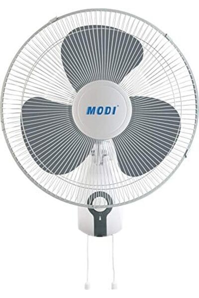 modi 16" Wall Fan Plastic Cooling Fan with 3 Wind Speed, Wall-mount-fan 45W, White