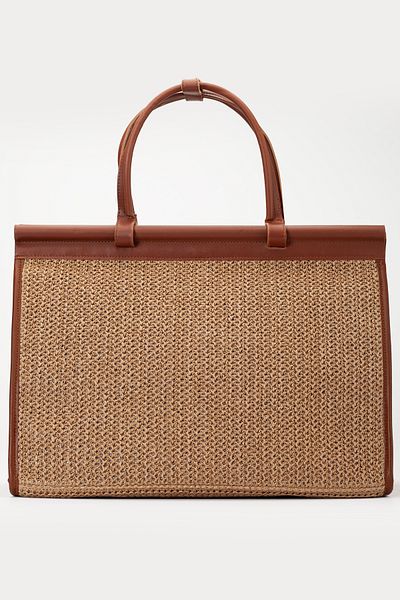 gio&mi Alina Raffia Paper Rope Straw Shoulder Bag