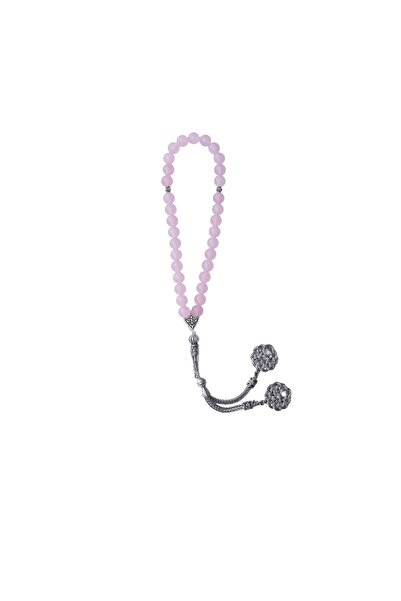 Zeynep Büyükbay Piatra naturala de cuart roz Tasbih 33 buc