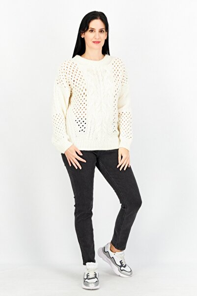 Esprit Women Ribbed Collar Long Sleeve Knitted Sweaters, Beige