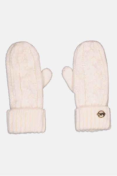 Michael Kors Women Cable Knit Mittens, Off White
