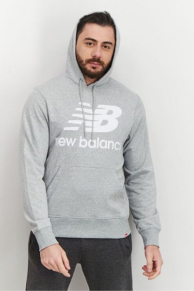 New Balance Men Relaxed Fit Long Sleeve Running Sweatshirts, Grey