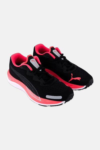 Puma Women Velocity Nitro 2 Lace Up Running Shoes, Black