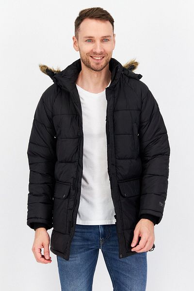 Trespass Men Solid Parka Jacket, Black