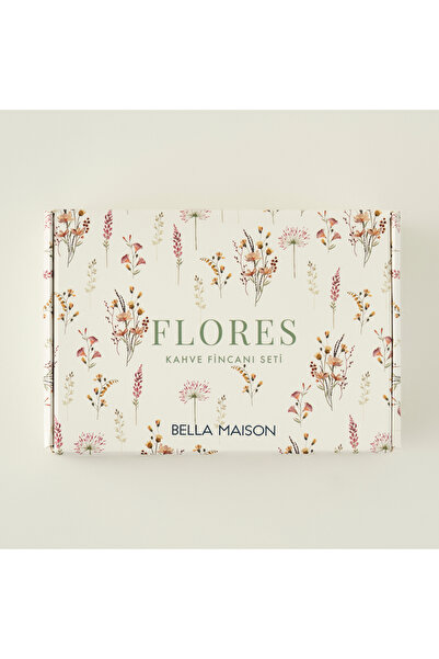 Bella Maison Flores Porselen 2'li Kahve Fincanı Seti (90 cc)