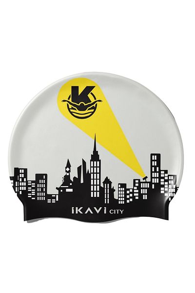 İKAVİ İkavi̇ City Printed Silicone Swimming Cap