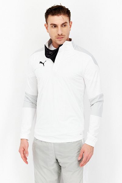 Puma Men Slim Fit Long Sleeve Training T-shirt, White