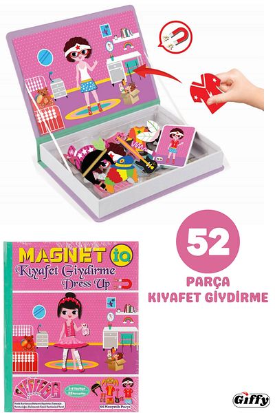 giffy Toy Magnet Dress up Game 52 Pieces 8 Different Combinations Costume Educational Iq Game