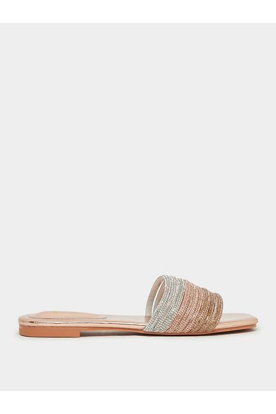 Styli Embellished Multi Strap Flat Sandals