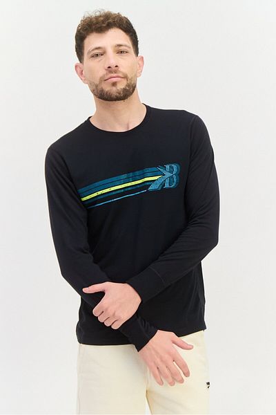 Brooks Men Sportswear Fit Long Sleeve Running T Shirt, Black Combo