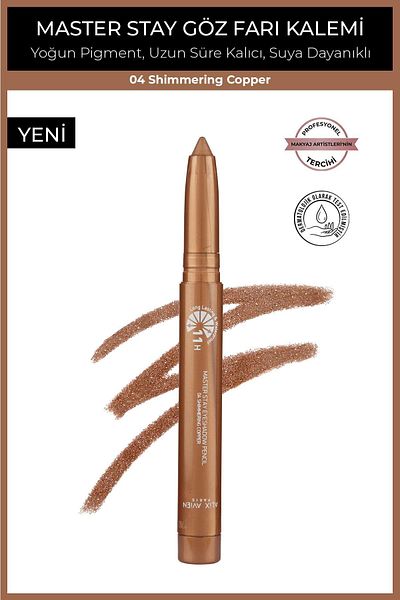 Alix Avien Waterproof 11 Hours Lasting Intensely Pigmented Creamy Eye Pencil Shadow-Master Stay 04 Shimmering Copper