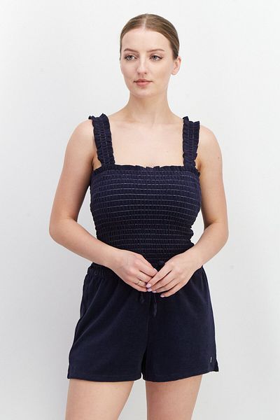 Juicy Couture بدلة لعب نسائية بدون أكمام، كحلي