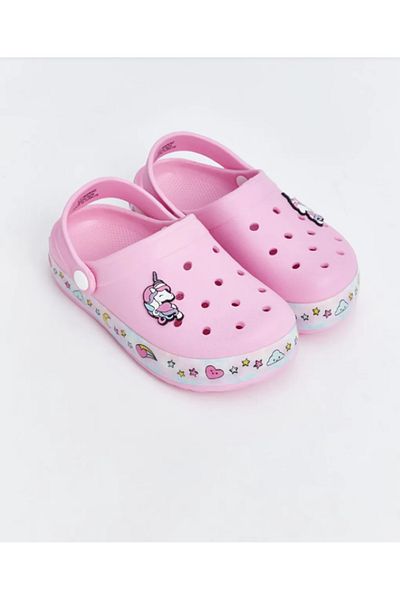 SHOUGO Lighted Unicorn Patterned Orthopedic Non-Slip Girls' Beach Slippers