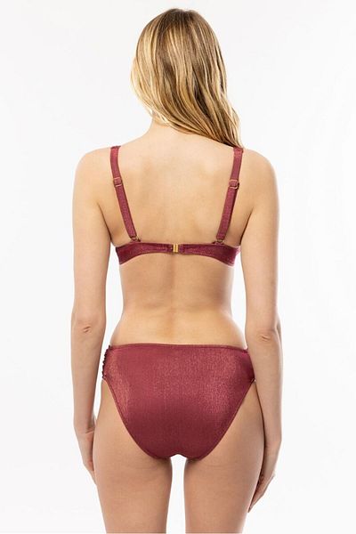 AYYILDIZ 4528 Claret Red Glitter Cupless Bikini Set