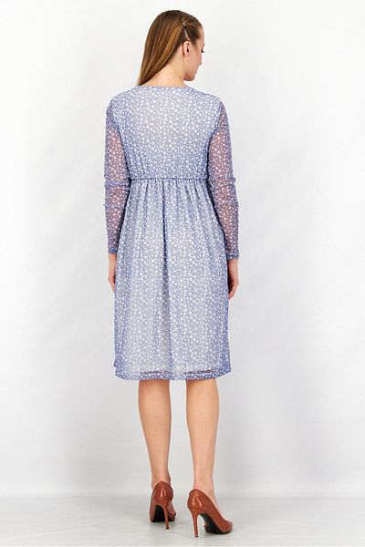 NA-KD Women Surplice Neck Long Sleeve Floral Midi Dress, Blue