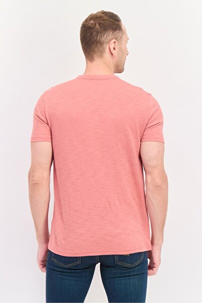 GAP Men Henley Neck Short Sleeves Heather T-Shirt, Sage Brown