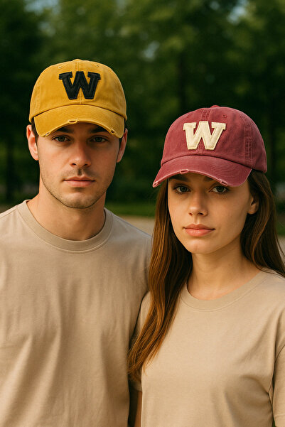 LAGRANZE Set de pălării unisex W vintage din bumbac din 2 piese