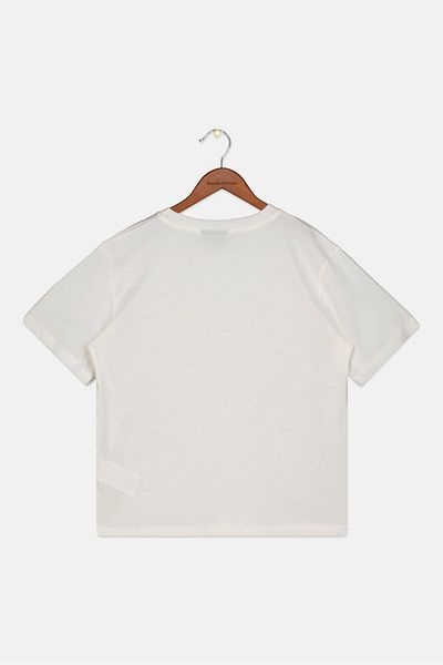 Lmtd Kids Girl Round Neck Short Sleeve Graphic Print T-shirt, White Alyssum