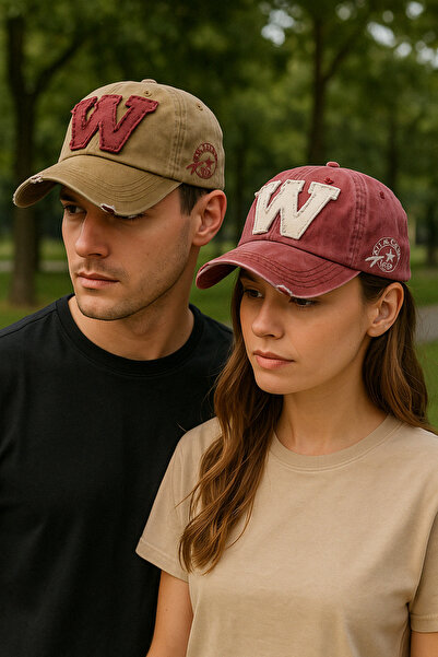 LAGRANZE Set de pălării unisex W vintage din bumbac din 2 piese