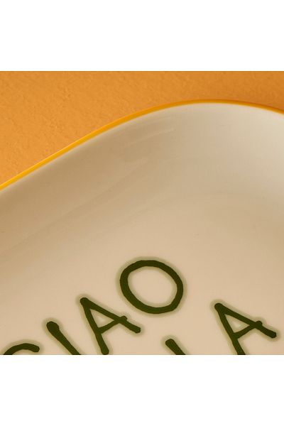 Bella Maison Line Oval Presentation Plate Yellow (18X11 cm)