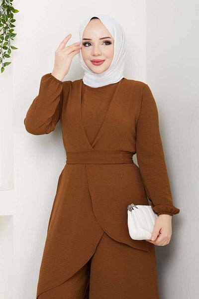 benguen Hijab Double Suit Brown 4743